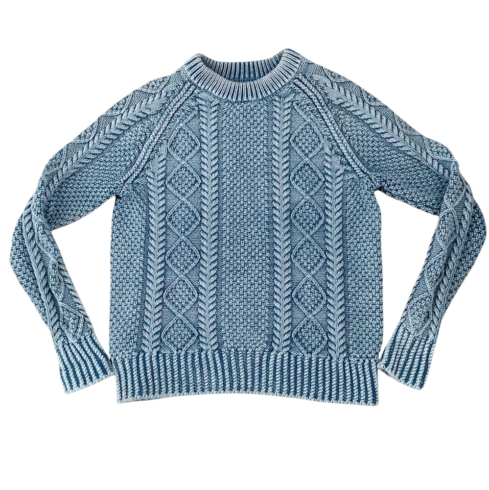 L.L. Bean Blue Cable Knit Sweater - Picture 11 of 13